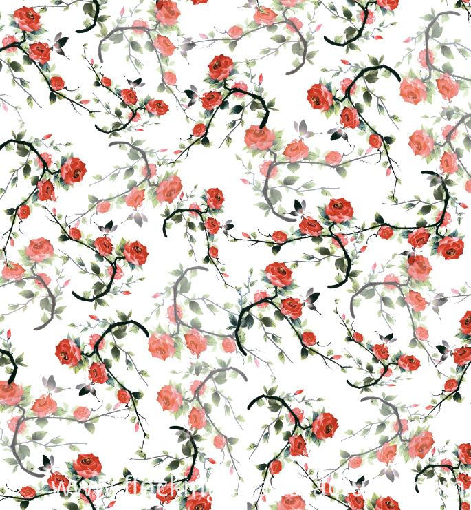 Polyester Floral Digital Printed Woven Garment Fabric